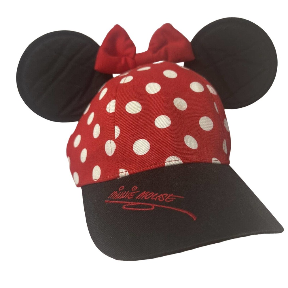Youth Minnie Mouse Polka Dot Ears Snapback Hat Cap UNIQUE Hong Kong Disneyland
